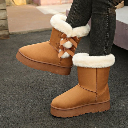 Botas nieve Mujer con lazo y forro cálido