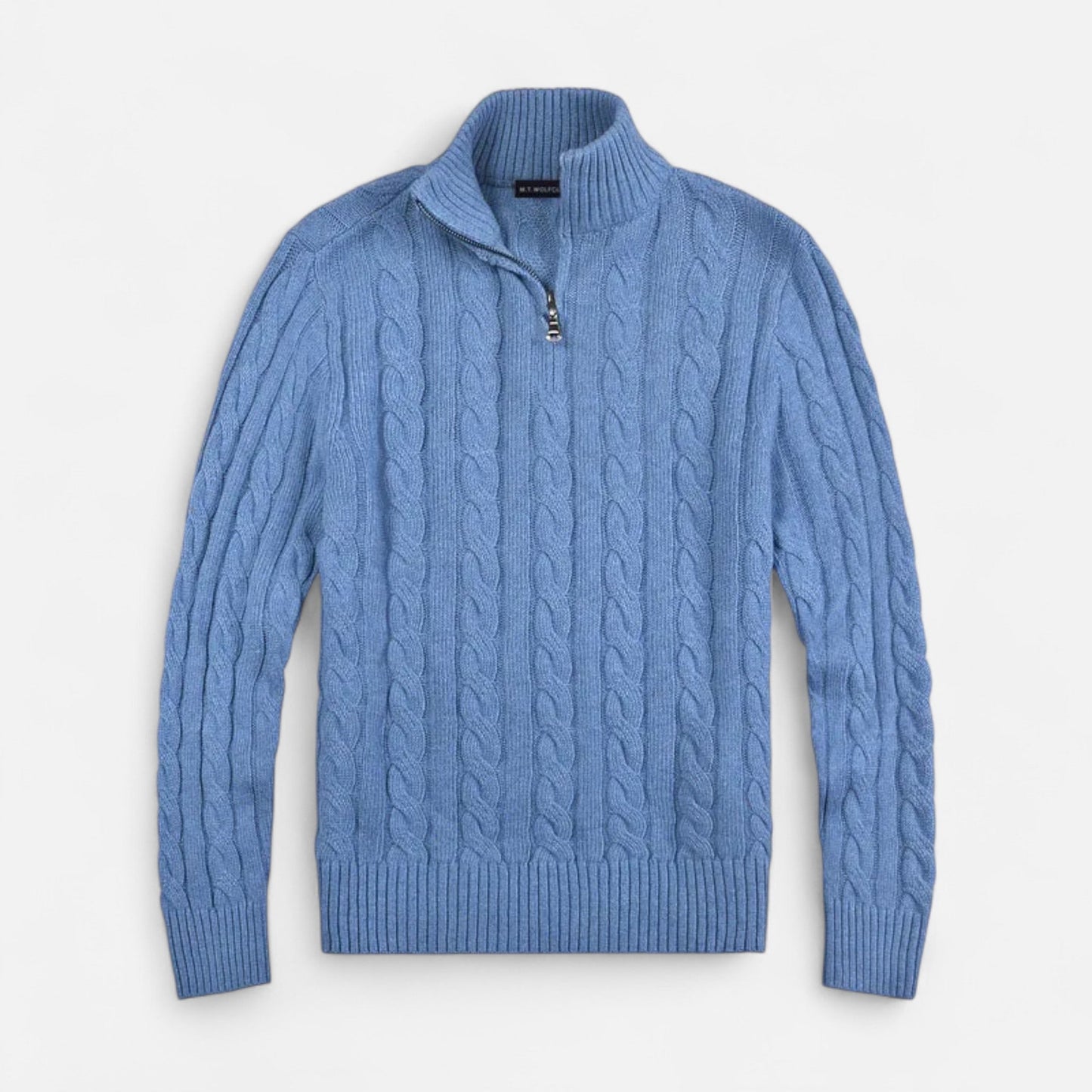 Jersey Hombre Cuello Alto Medio Cremallera Estilo Clásico