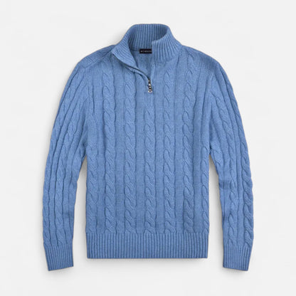 Jersey Hombre Cuello Alto Medio Cremallera Estilo Clásico