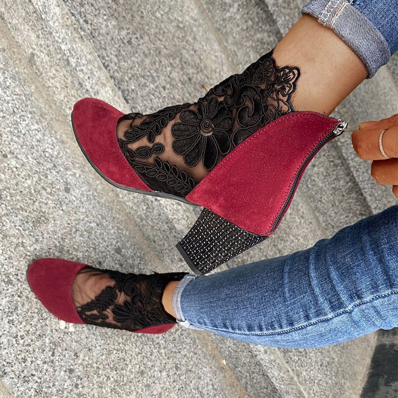 Tacones altos mujer de encaje elegante