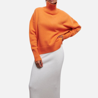 Jersey Mujer Invierno Cuello Alto Corte Suelto
