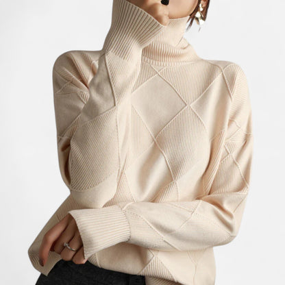 Suéter Mujer de Cachemira Cuello Alto Envolvente