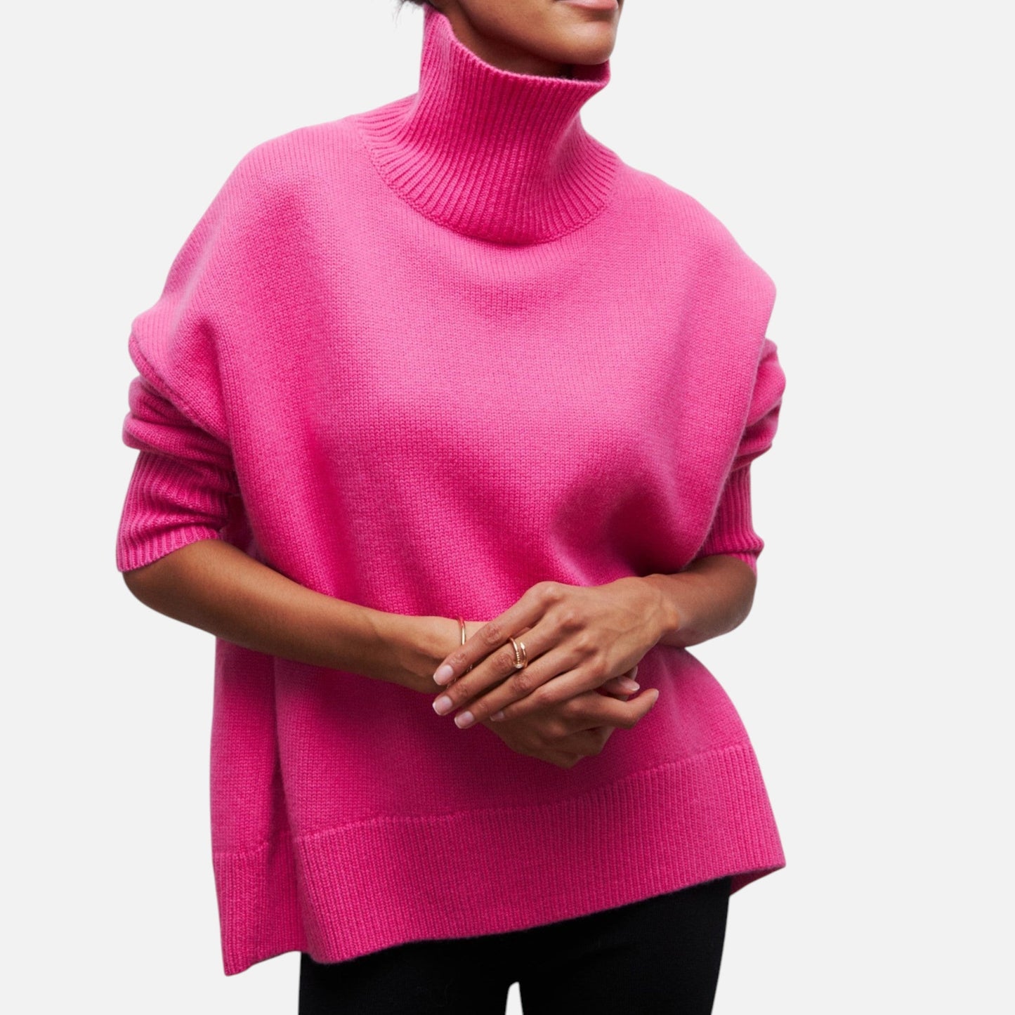 Jersey Mujer Invierno Cuello Alto Corte Suelto