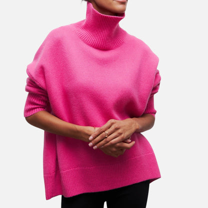 Jersey Mujer Invierno Cuello Alto Corte Suelto