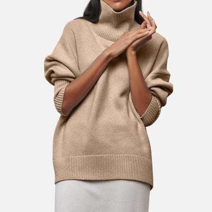 Jersey Mujer Invierno Cuello Alto Corte Suelto