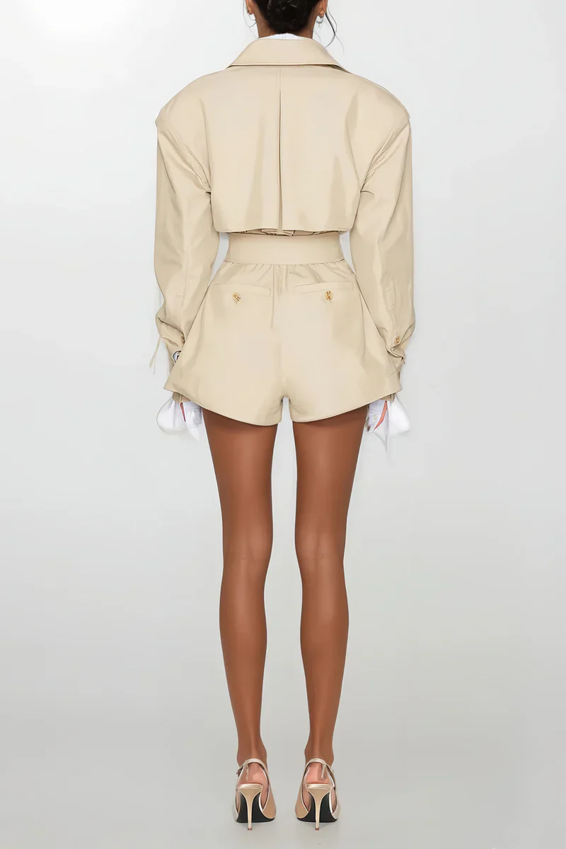 Mono Mujer Gabardina Estilo Asimétrico