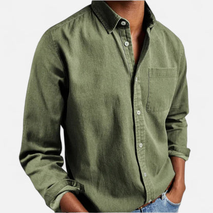 Camisa Hombre Denim Algodón Corte Clásico