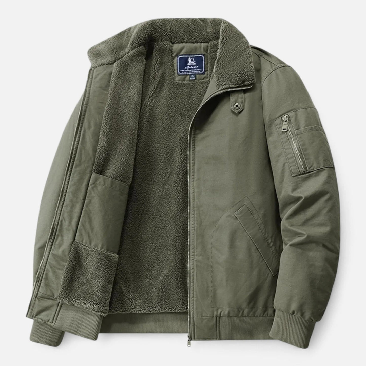 Chaqueta Hombre Invierno Algodón y Lana Ajuste Clásico
