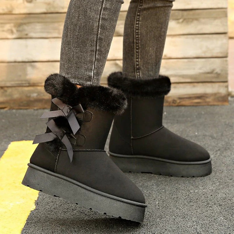 Botas nieve Mujer con lazo y forro cálido