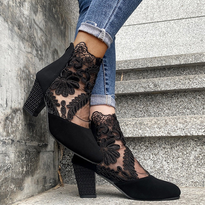Tacones altos mujer de encaje elegante