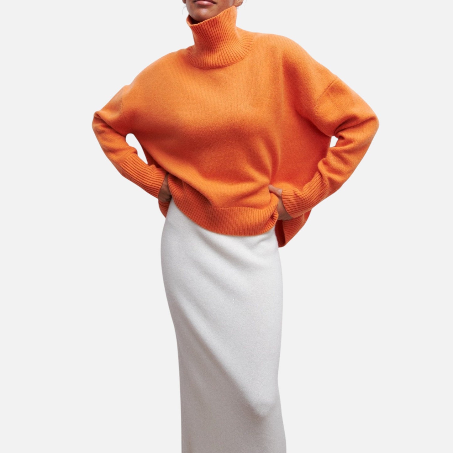 Jersey Mujer Invierno Cuello Alto Corte Suelto