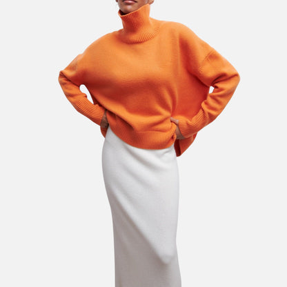 Jersey Mujer Invierno Cuello Alto Corte Suelto