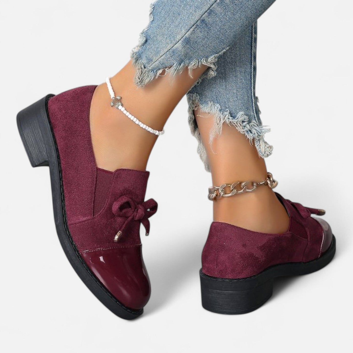 Mocasines Mujer Estilo Retro Detalle Lazo