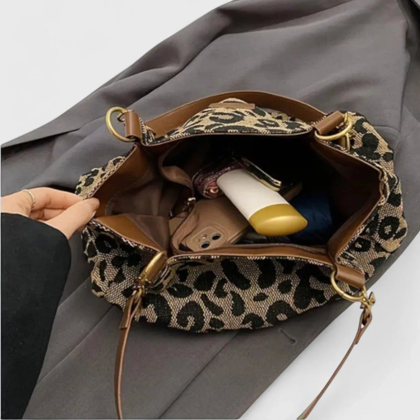 Bolso Mujer de Material Estampado Animal Ajuste Elegante