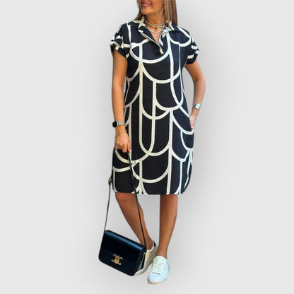 Vestido recto mujer Cuello polo Manga corta - Mavetta