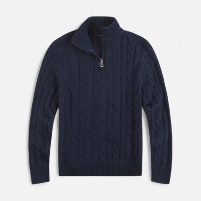 Jersey Hombre Cuello Alto Medio Cremallera Estilo Clásico