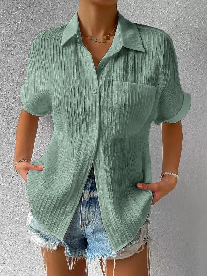 Blusa Mujer Casual Suelta con Botones