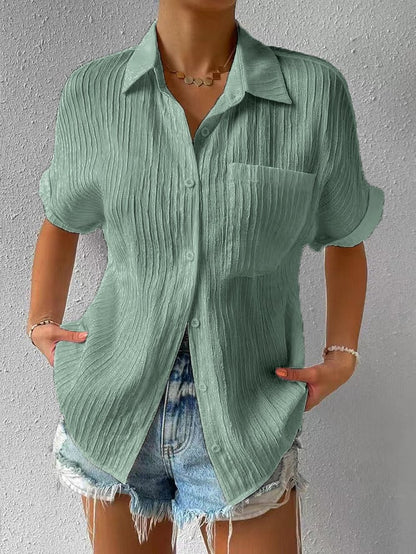 Blusa Mujer Casual Suelta con Botones