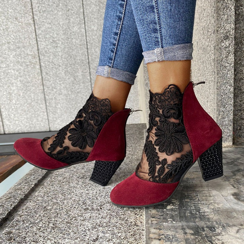 Tacones altos mujer de encaje elegante