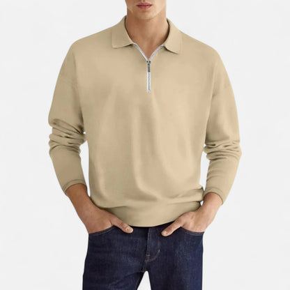 Polo Hombre Manga Larga Cremallera Estilo Clásico - Mavetta