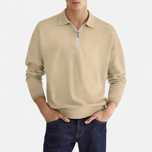Polo Hombre Manga Larga Cremallera Estilo Clásico - Mavetta