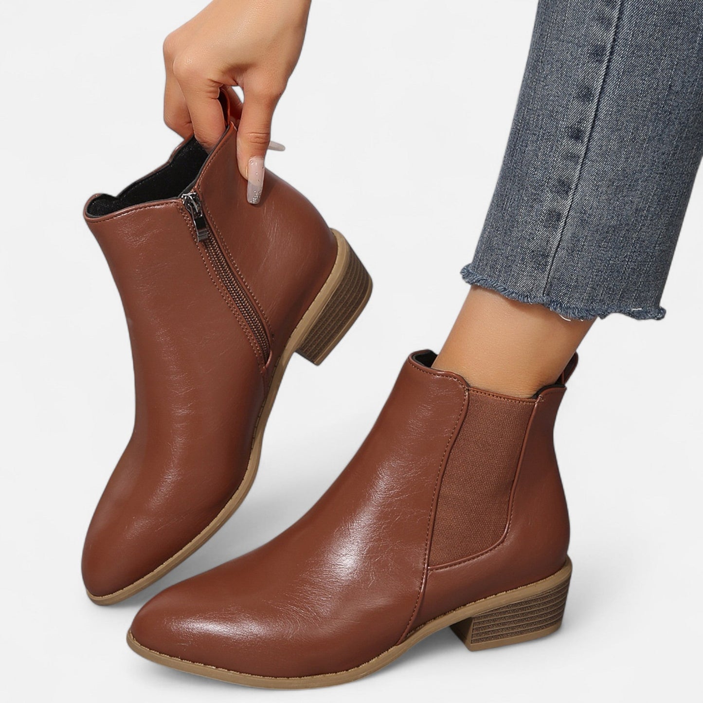 Botines Chelsea Mujer de Gamuza Tacón Medio