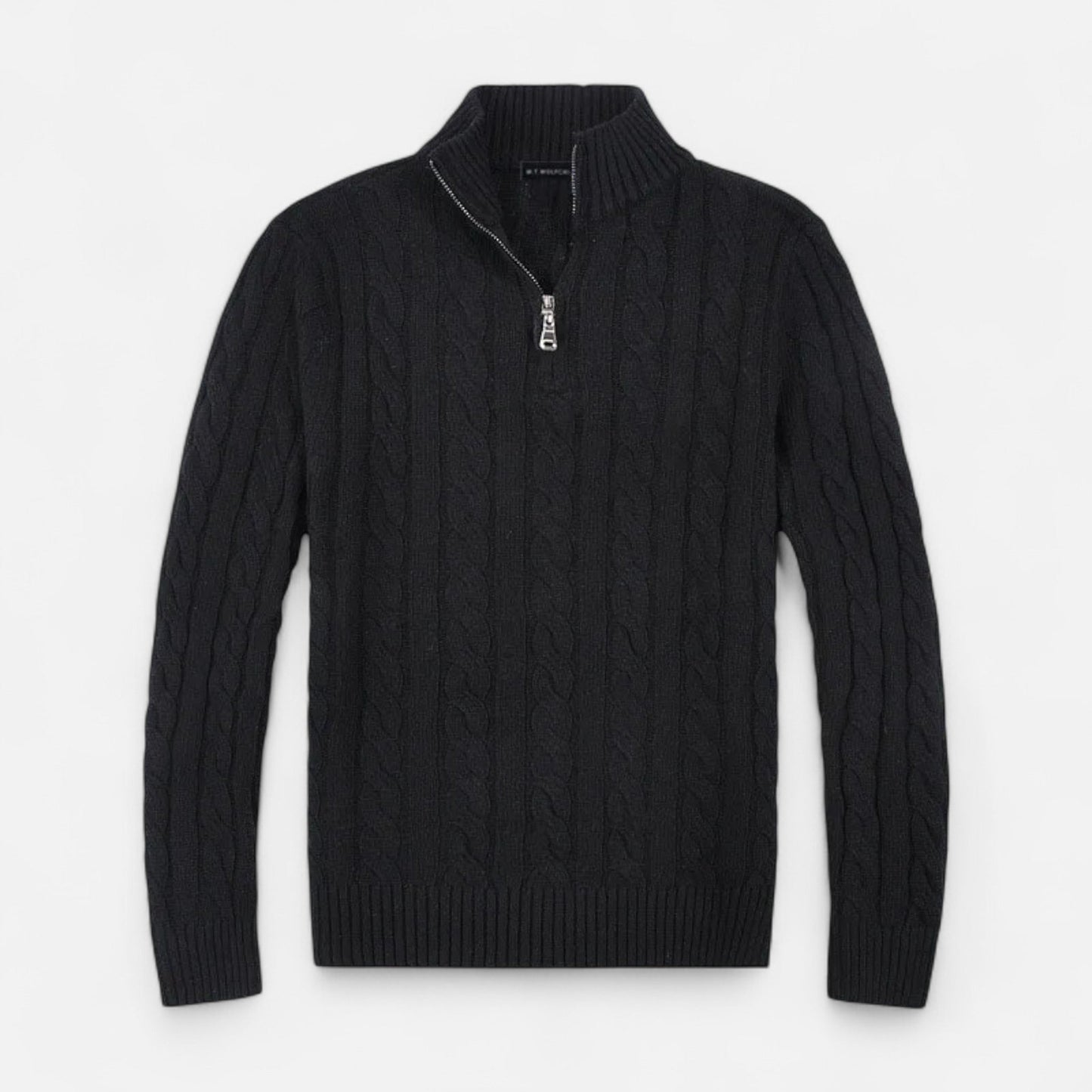 Jersey Hombre Cuello Alto Medio Cremallera Estilo Clásico