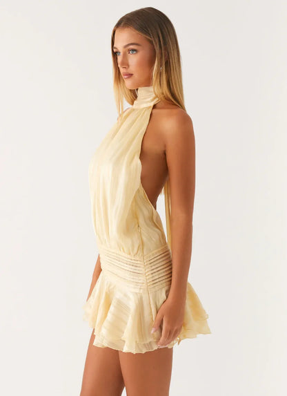 Vestido mini mujer Casual Escote halter