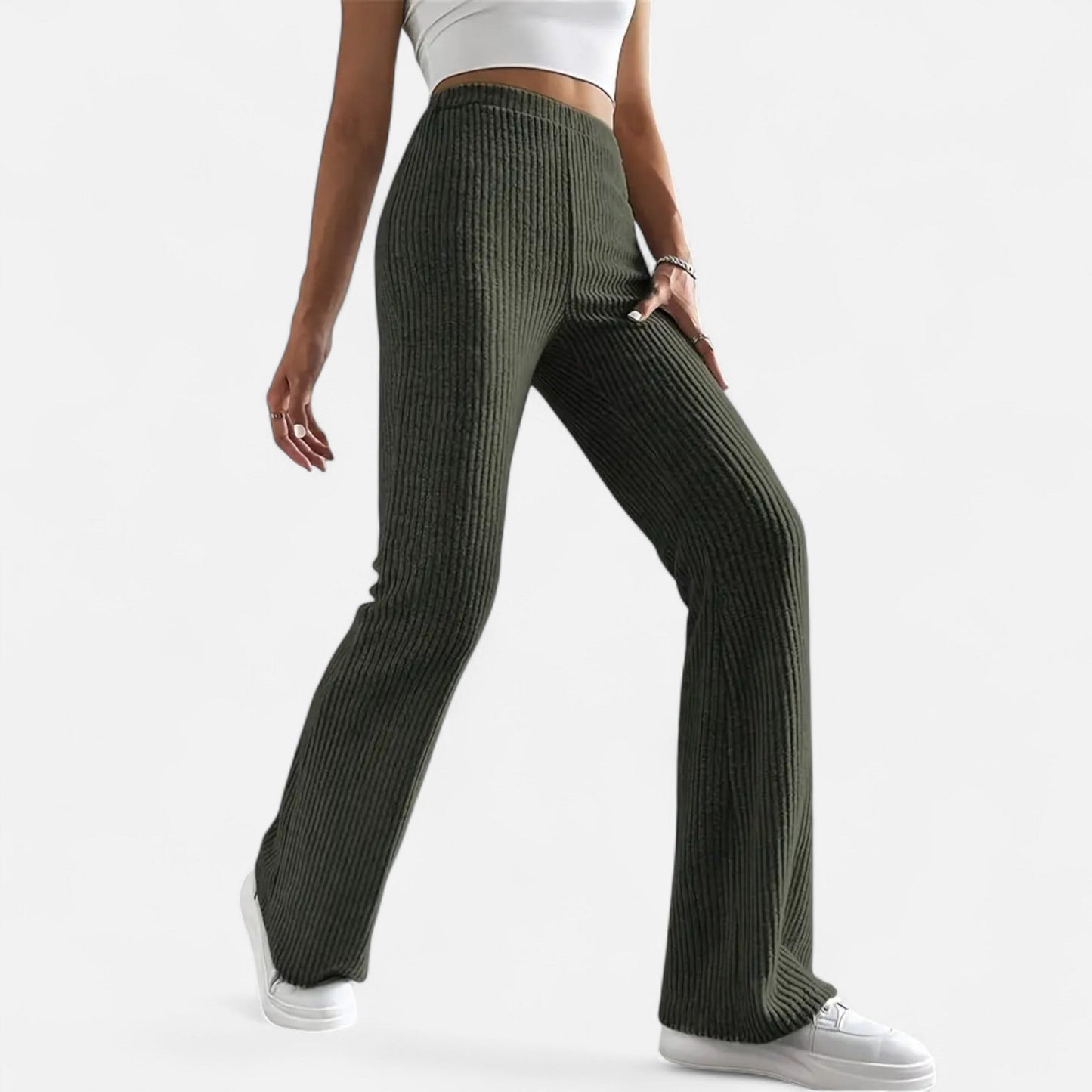 Pantalón Mujer Elegante Cintura Alta Ajustado