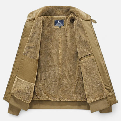 Chaqueta Hombre Invierno Algodón y Lana Ajuste Clásico