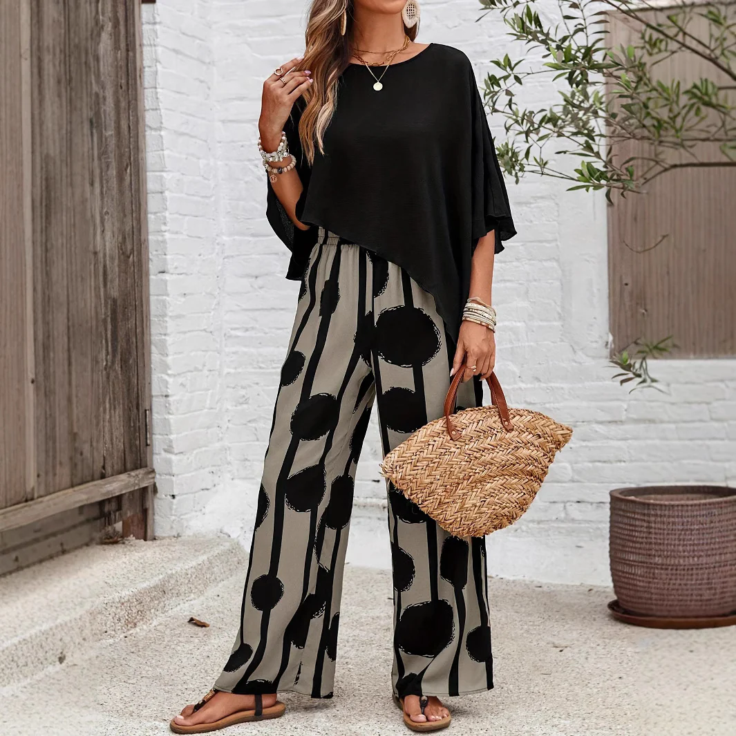 Conjunto Mujer Dos Piezas y Pantalón Fluido Moderno