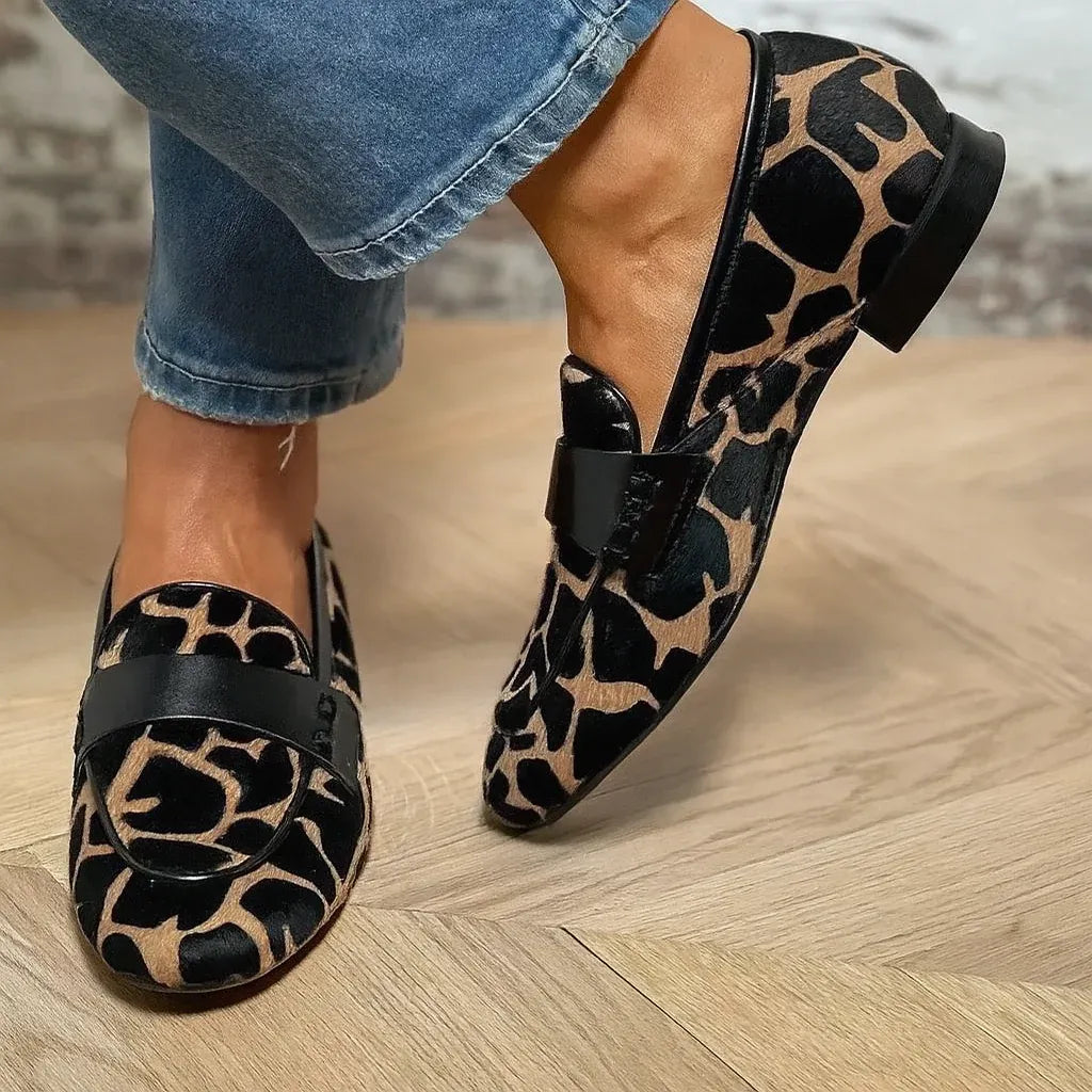 Mocasines Mujer con Estampado Animal Ajuste Clásico