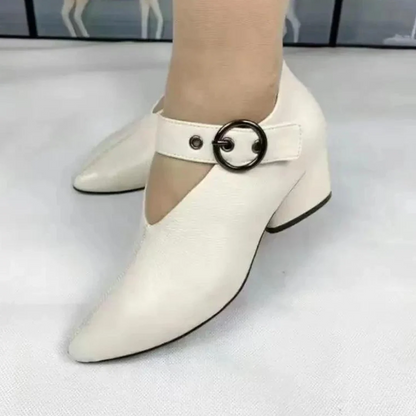 Zapatos ortopédicos mujer con correa punta fina estilo casual cómodo