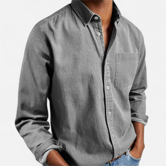 Camisa Hombre Denim Algodón Corte Clásico - Mavetta