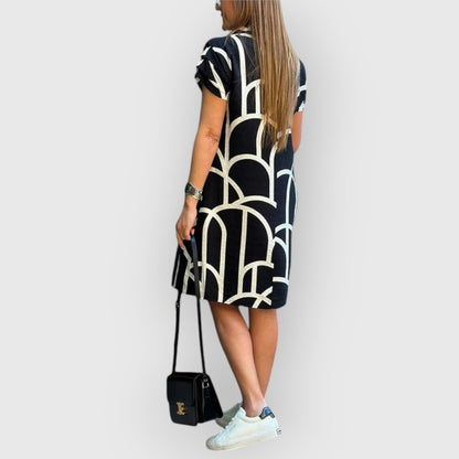 Vestido recto mujer Cuello polo Manga corta