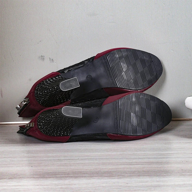 Tacones altos mujer de encaje elegante