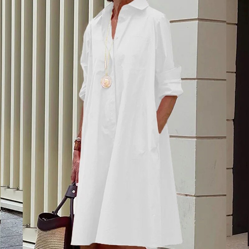 Vestido camisero mujer oversize ajuste holgado