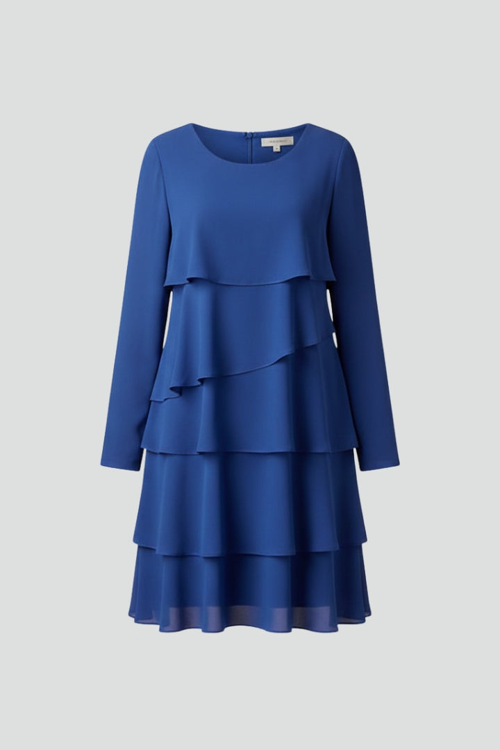 Vestido Midi Mujer con Volantes Manga Larga - Mavetta