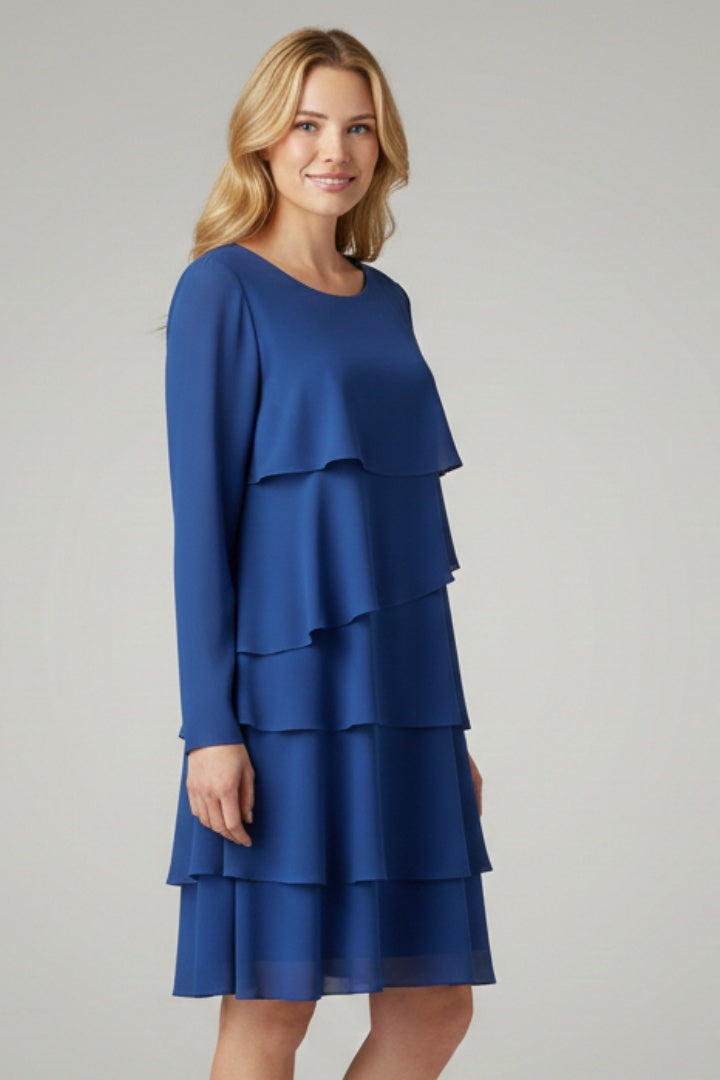 Vestido Midi Mujer con Volantes Manga Larga