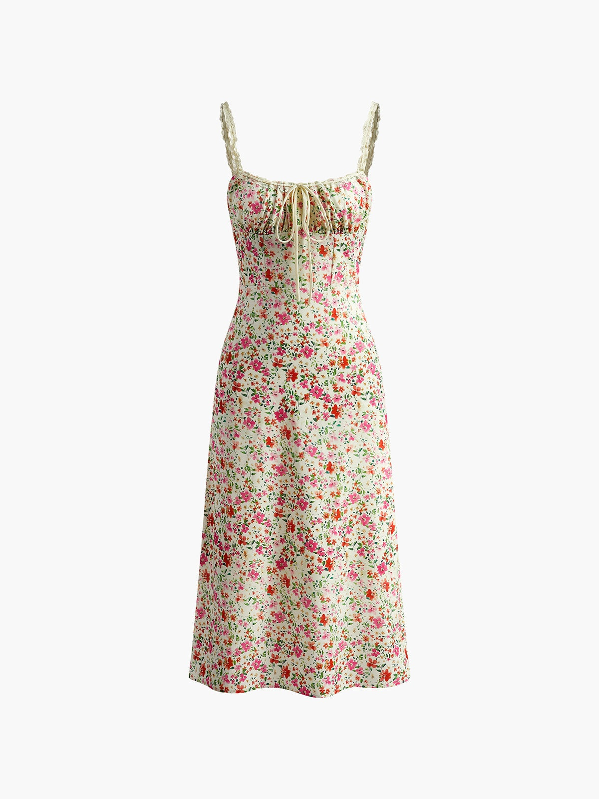 Vestido Midi Mujer de Tirantes Estampado Floral