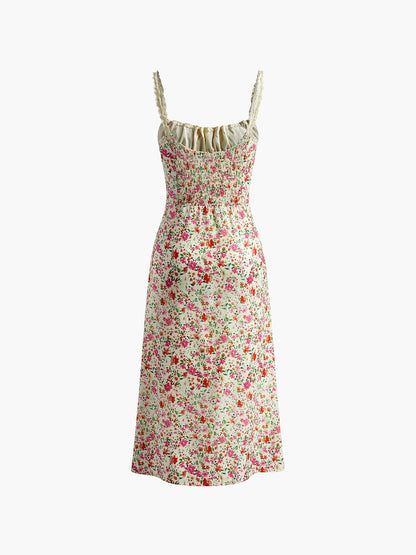 Vestido Midi Mujer de Tirantes Estampado Floral