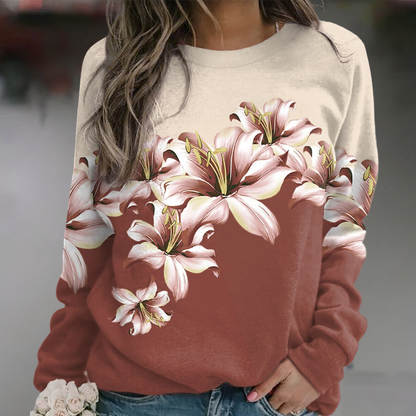 Sudadera mujer de Algodón Estampado Floral Ajuste Regular
