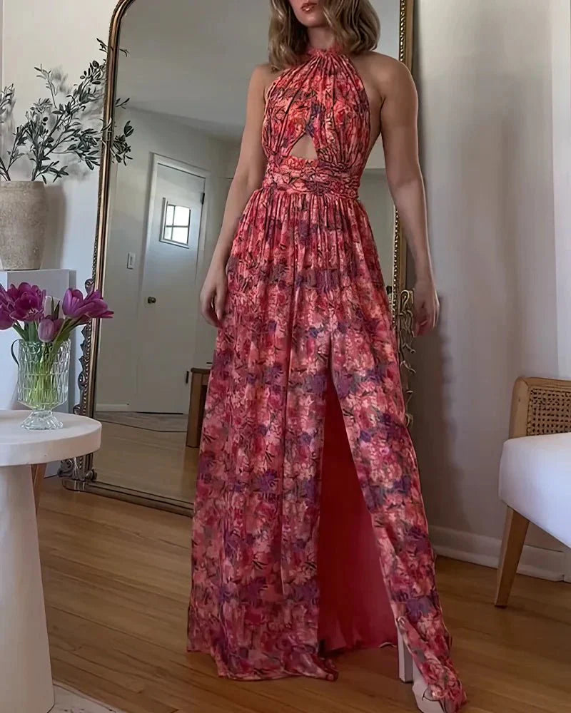 Vestido maxi mujer ligero estampado floral verano - Mavetta