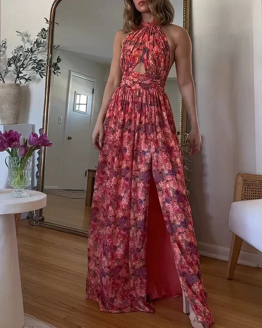 Vestido maxi mujer ligero estampado floral verano - Mavetta