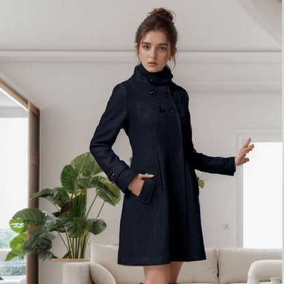 Abrigo mujer invierno reversible bolsillos laterales