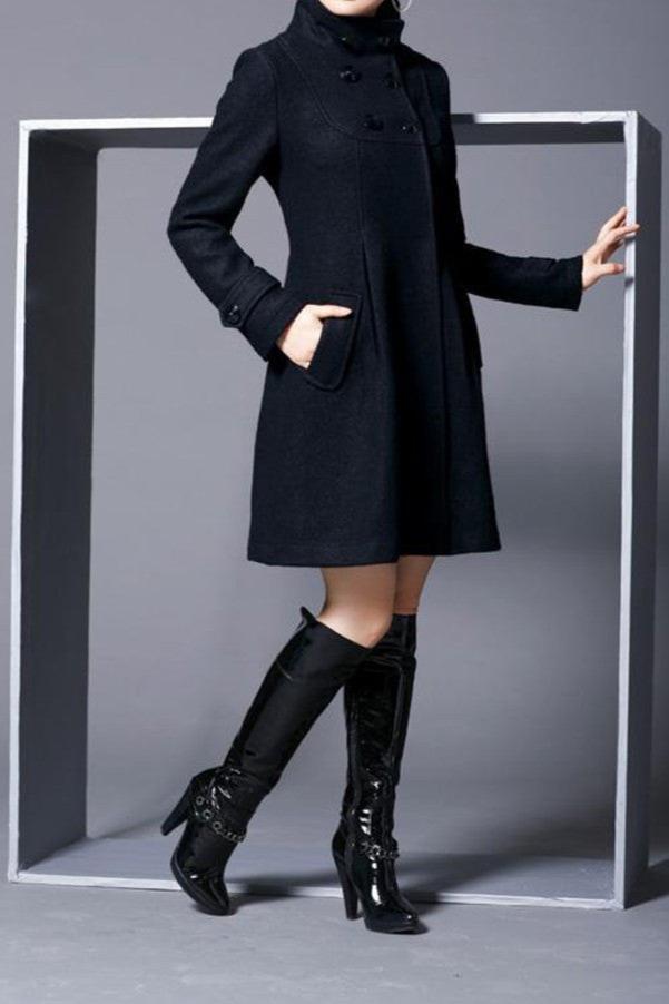 Abrigo mujer invierno reversible bolsillos laterales
