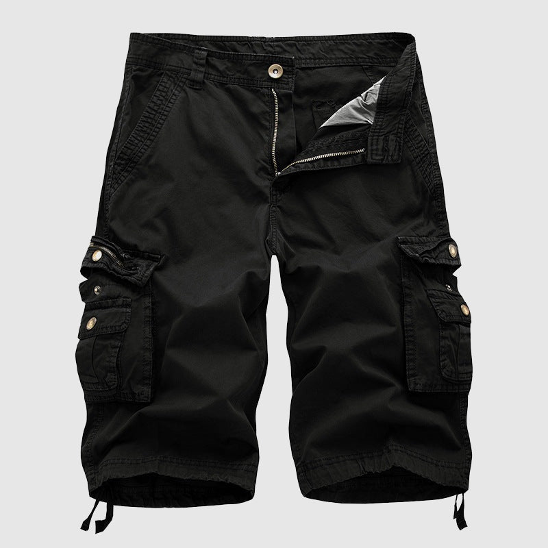 Pantalón Cargo Hombre Algodón Corto Bolsillos Multiples
