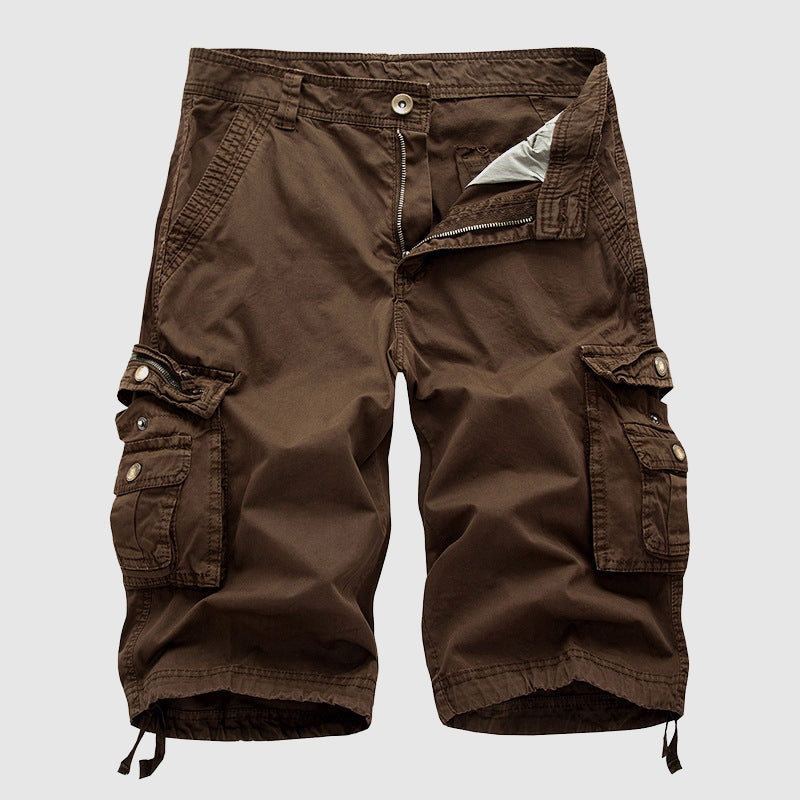 Pantalón Cargo Hombre Algodón Corto Bolsillos Multiples