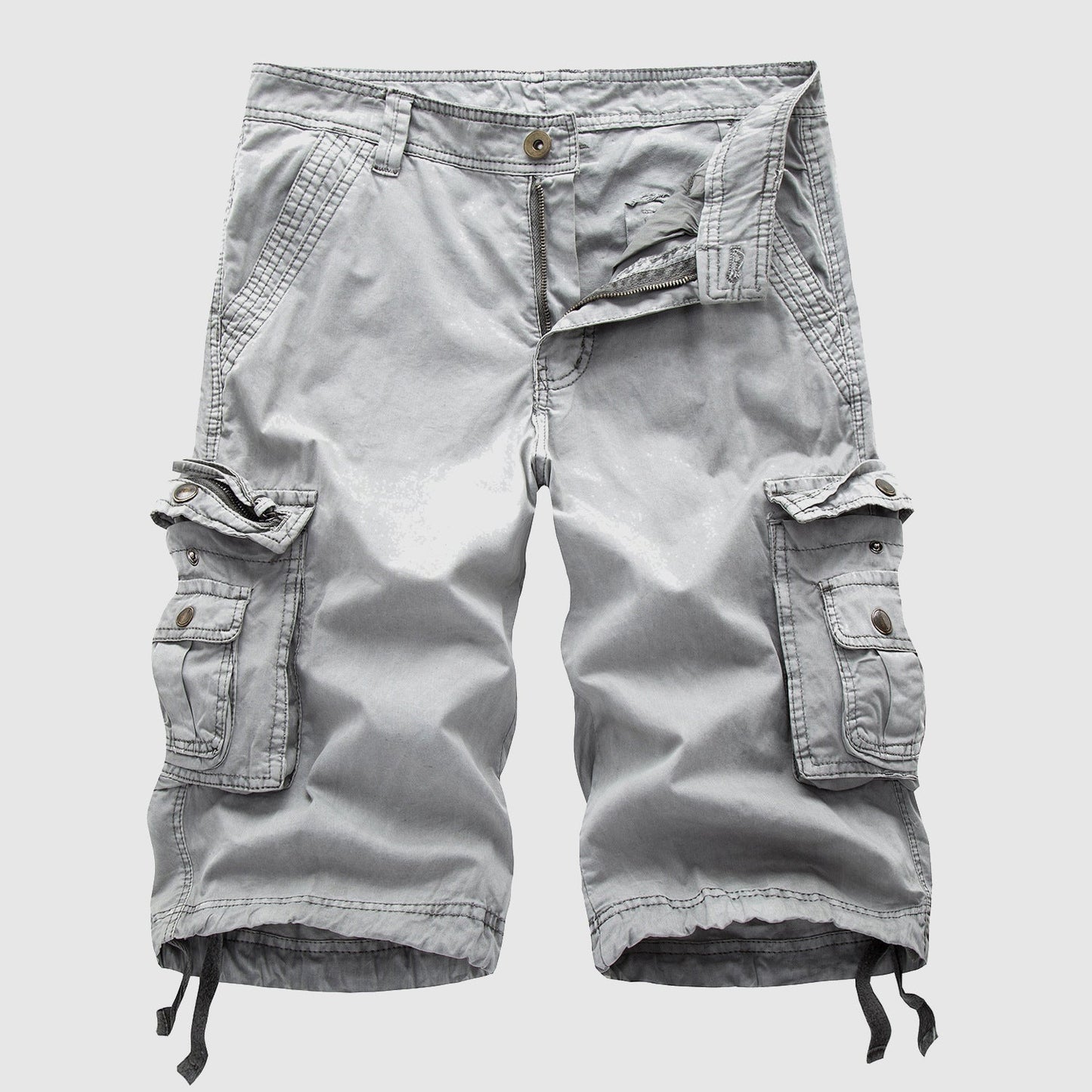 Pantalón Cargo Hombre Algodón Corto Bolsillos Multiples