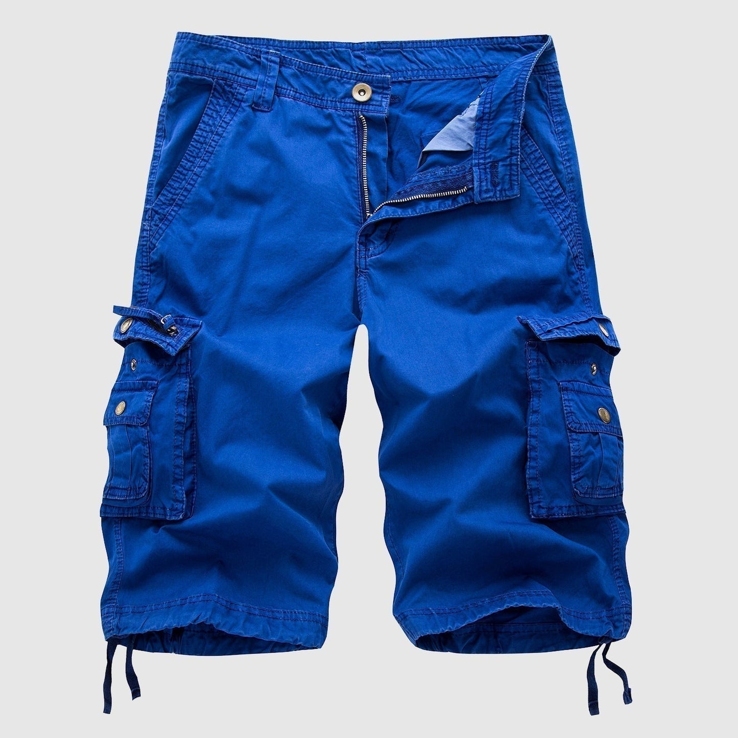 Pantalón Cargo Hombre Algodón Corto Bolsillos Multiples